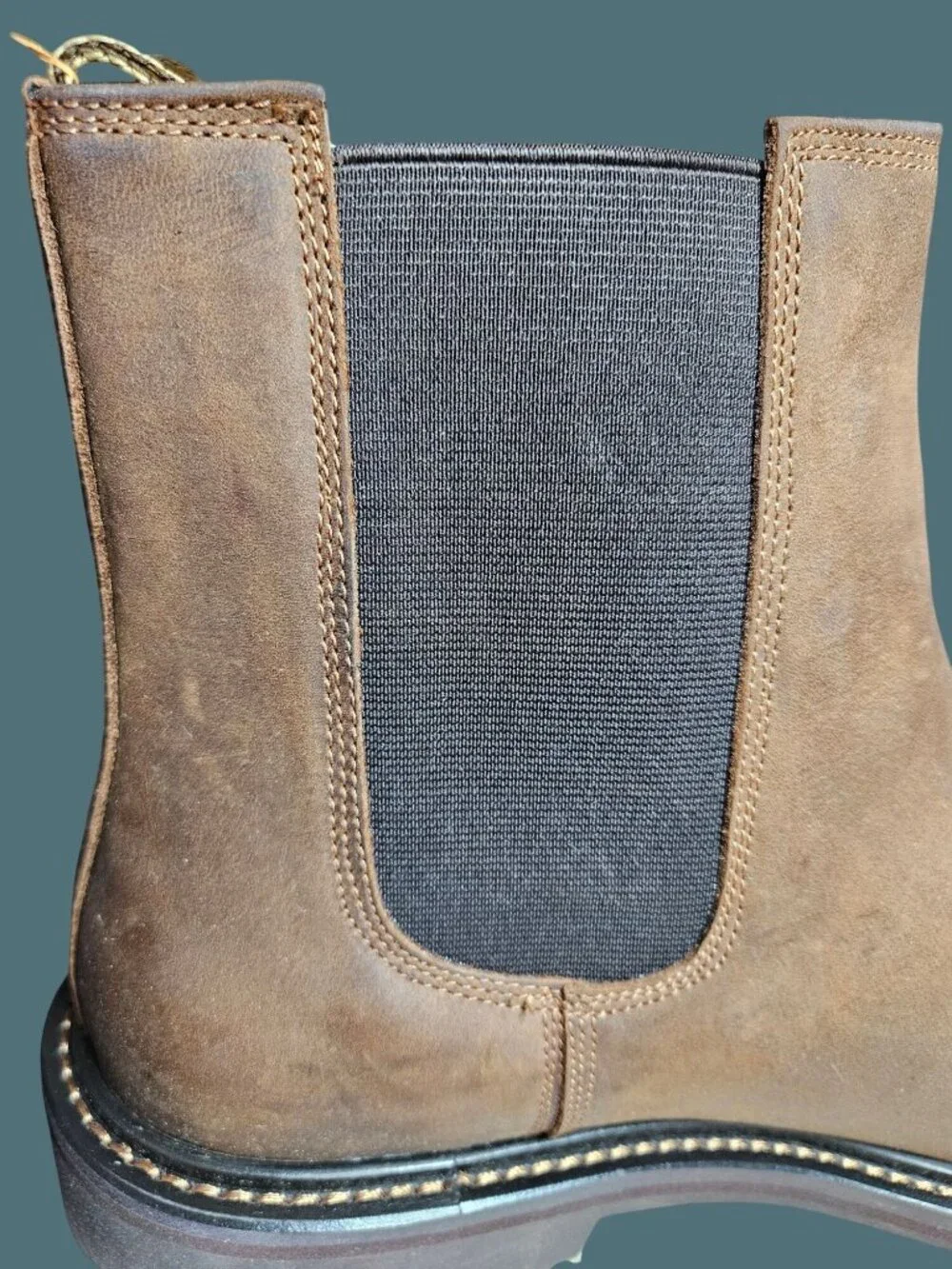 Quince Cow Leather Chelsea Rugged Lug Sole Pull Tab Boots Men Size 13